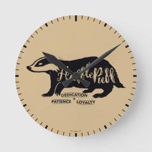 Harry Potter HUFFLEPUFF™ Silhouettetypografi Rund Klocka