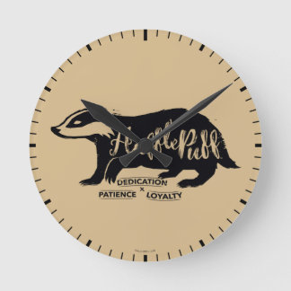 Harry Potter | HUFFLEPUFF™ Silhouettetypografi Rund Klocka