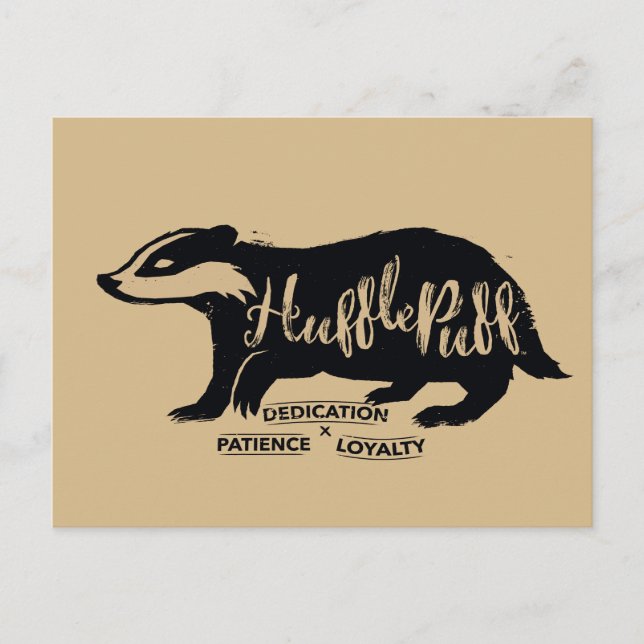 Harry Potter | HUFFLEPUFF™ Silhouettetypografi Vykort (Framsida)