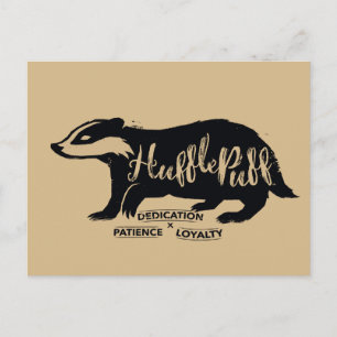 Harry Potter HUFFLEPUFF™ Silhouettetypografi Vykort
