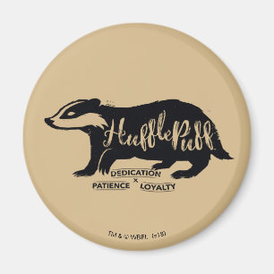 Harry Potter   HUFFLEPUFF™ Silhuett Typografi Magnet