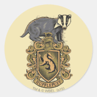 Harry Potter | Hufflepuff-vapen med grävling Runt Klistermärke
