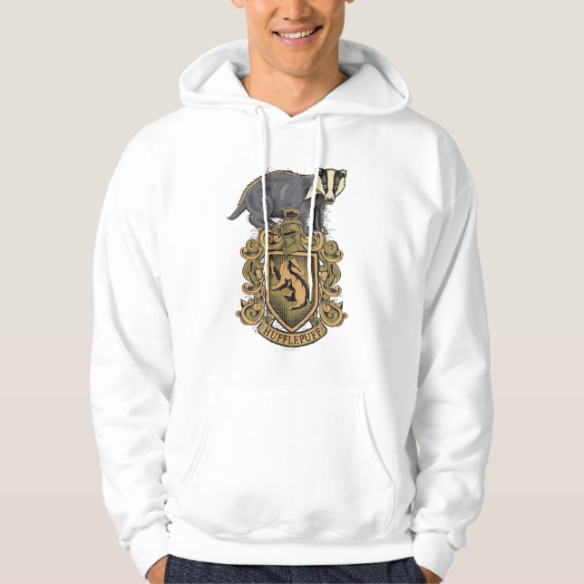 Harry Potter | Hufflepuff-vapen med grävling Sweatshirt Med Luva (Framsida)