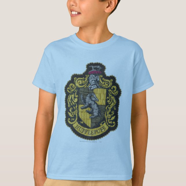 Harry Potter | Hufflepuff Vapenmärke Patch Tee Shirt (Framsida)