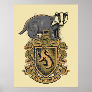 Harry Potter   Hufflepuff-Vapensköld med Badger Poster