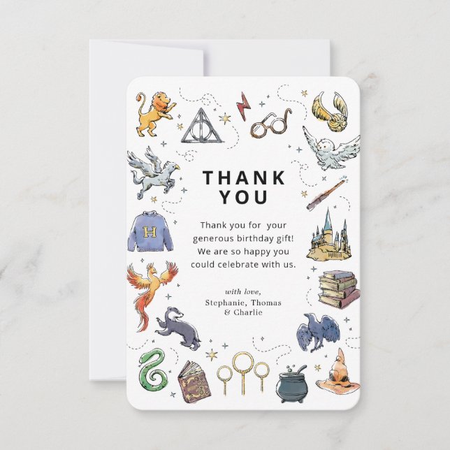 Harry Potter Icons Birthday Tack Inbjudningar (Framsida)