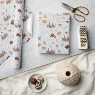 Harry Potter-ikoner Mönster - Baby Shower Presentpapper