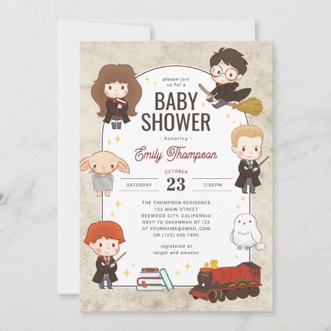 Harry Potter Karaktär Magisk Bebis Shower Inbjudningar (Framsida)