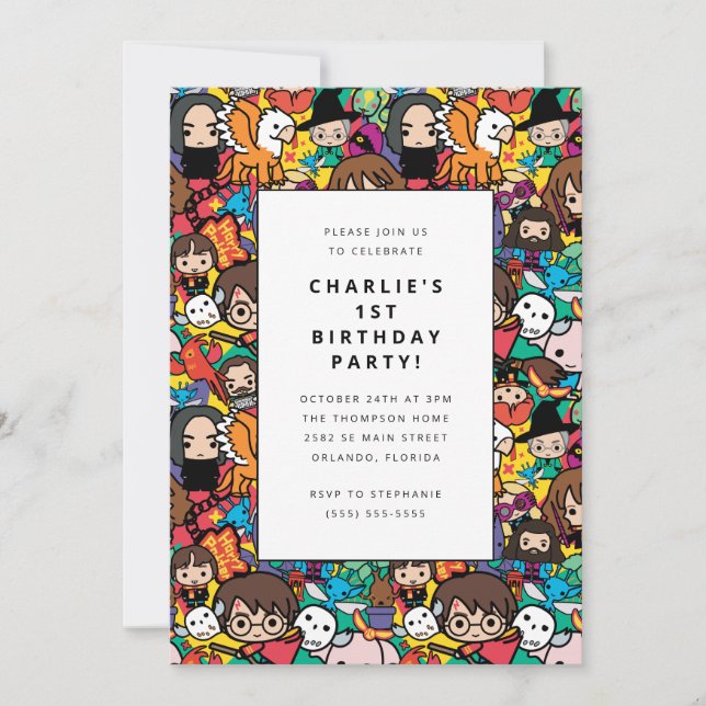 Harry Potter Karaktärsmönster Födelsedag Inbjudningar (Framsida)