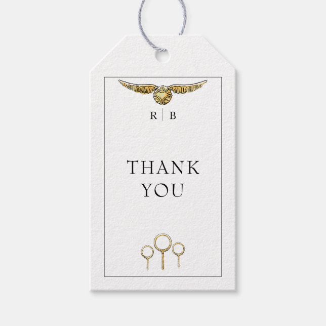 Harry Potter Magiskt Vattenfärgbröllop Presentetikett (Framsidan)