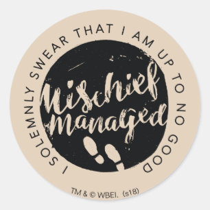 Harry Potter   marauders typografi för berlock för Runt Klistermärke