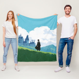 HARRY POTTER™ med utsikt över HOGWARTS™ slott Fleecefilt
