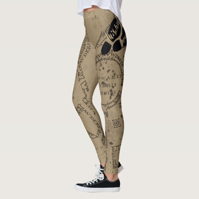 Harry Potter | MISCHIEF MANAGED™ Karta-fotavtryck Leggings (Vänster)