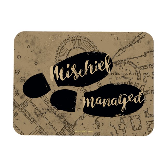 Harry Potter | MISCHIEF MANAGED™ Karta-fotavtryck Magnet (Horisontell)