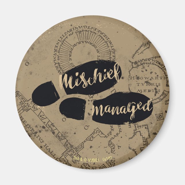Harry Potter | MISCHIEF MANAGED™ Karta-fotavtryck Magnet (Framsidan)