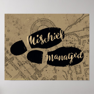 Harry Potter   MISCHIEF MANAGED™ Karta-fotavtryck Poster