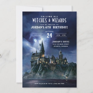 Harry Potter | Mörk Hogwarts Castle Birthday Inbjudningar