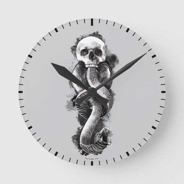 Harry Potter | Mörk Markera vattenfärg Rund Klocka (Framsida)
