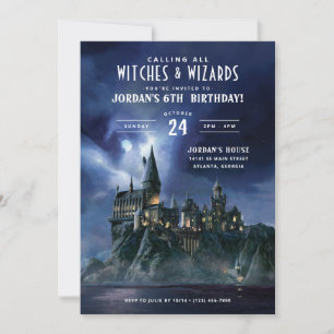 Harry Potter Mörkt Hogwarts Slott Födelsedag Inbjudningar