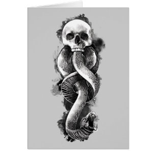 Harry Potter   Mörkt Märke Vattenfärg Hälsningskort