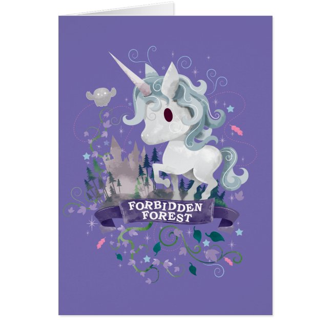 Harry Potter | Otillåtet skogsbruk Unicorn Graphic Hälsningskort (Framsidan)