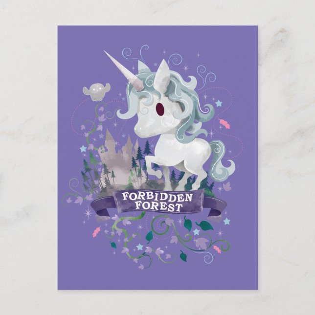 Harry Potter | Otillåtet skogsbruk Unicorn Graphic Vykort (Framsida)