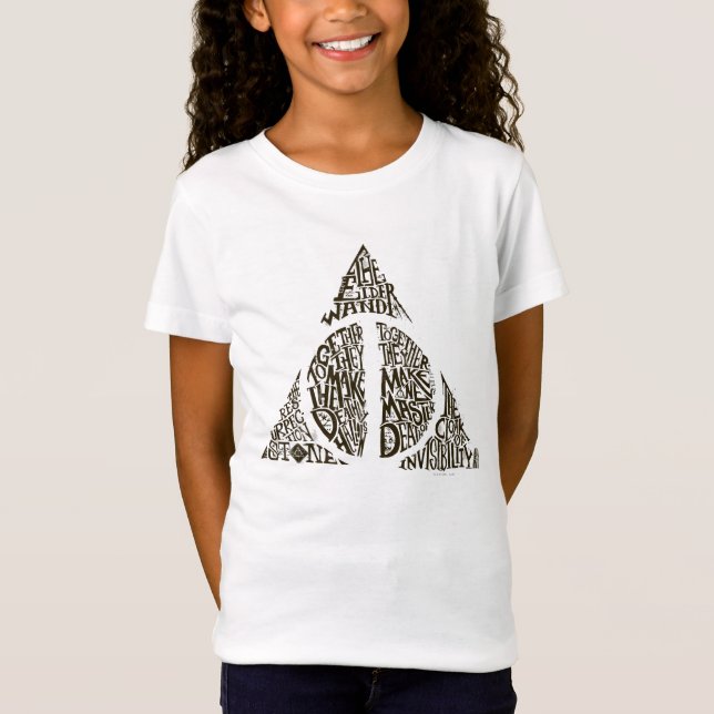 Harry Potter pass DEATHLY | HALLOWS typografi Gr Tee Shirt (Framsida)