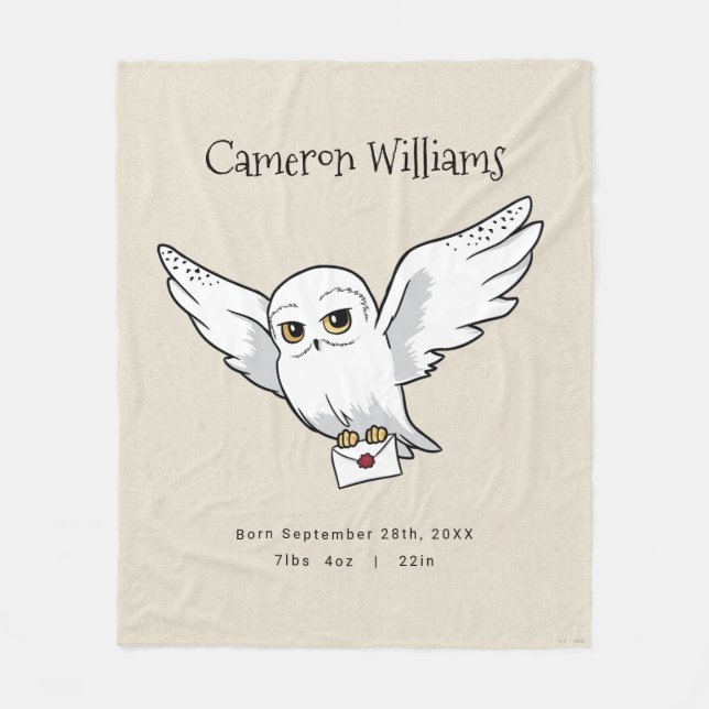 Harry Potter | Personalized Hedwig Fleecefilt (Framsidan)