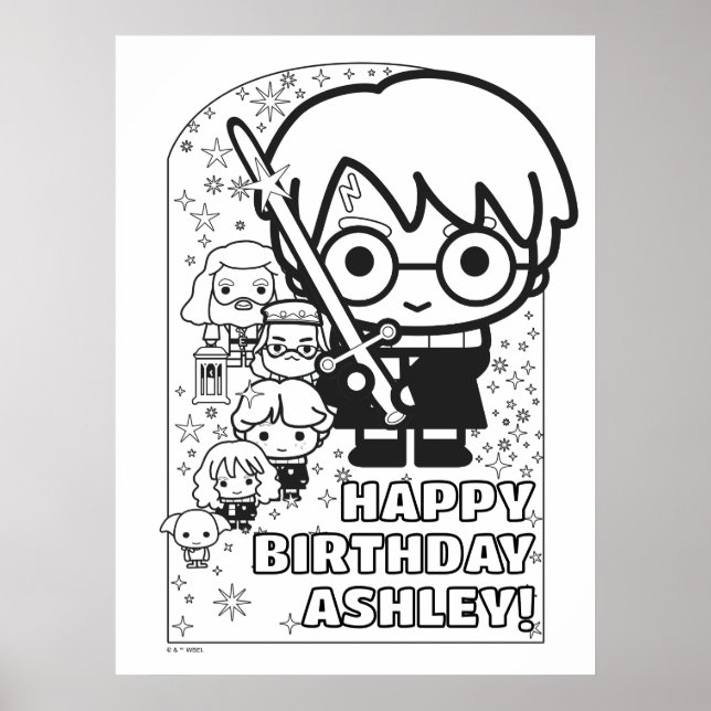 HARRY POTTER™ Personlig Birthday Coloring Poster (Framsidan)