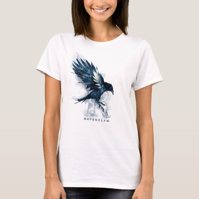 Harry Potter | RAVENCLAW™ korpsvart vattenfärg T-shirt (Framsida)