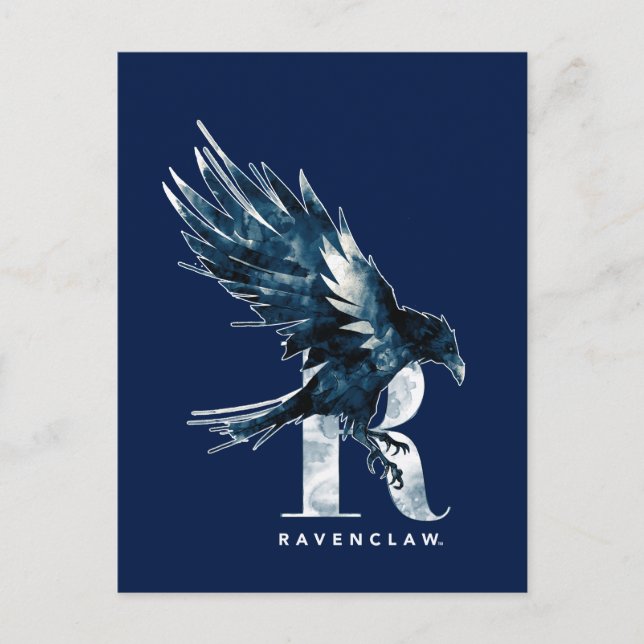 Harry Potter | RAVENCLAW™ korpsvart vattenfärg Vykort (Framsida)