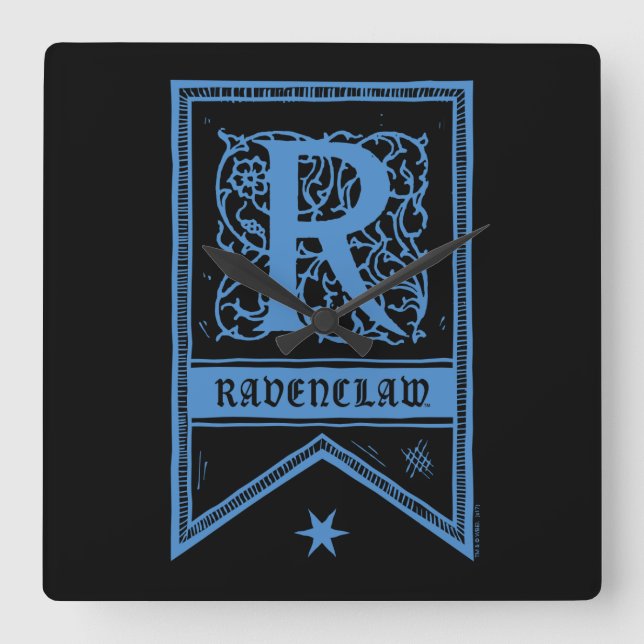 Harry Potter | Ravenclaw Monogram Banner Fyrkantig Klocka (Framsida)