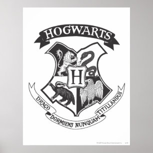 Harry Potter   Retro Hogwarts Crest Poster
