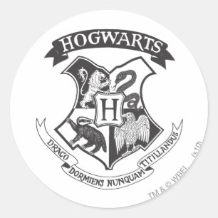 Harry Potter   Retro Hogwarts Crest Runt Klistermärke