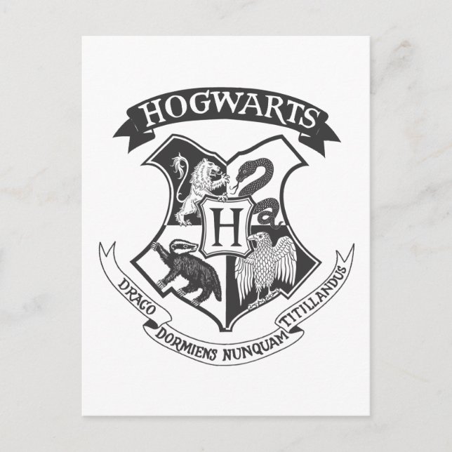 Harry Potter | Retro Hogwarts Crest Vykort (Framsida)