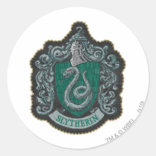 Harry Potter Retro mäktig Slytherin-vapen Runt Klistermärke