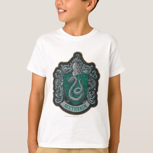 Harry Potter | Retro väldig Slytherin vapensköld Tee Shirt (Framsida)