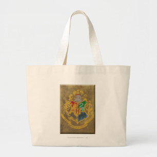 Harry Potter   Rustic Hogwarts Crest Jumbo Tygkasse