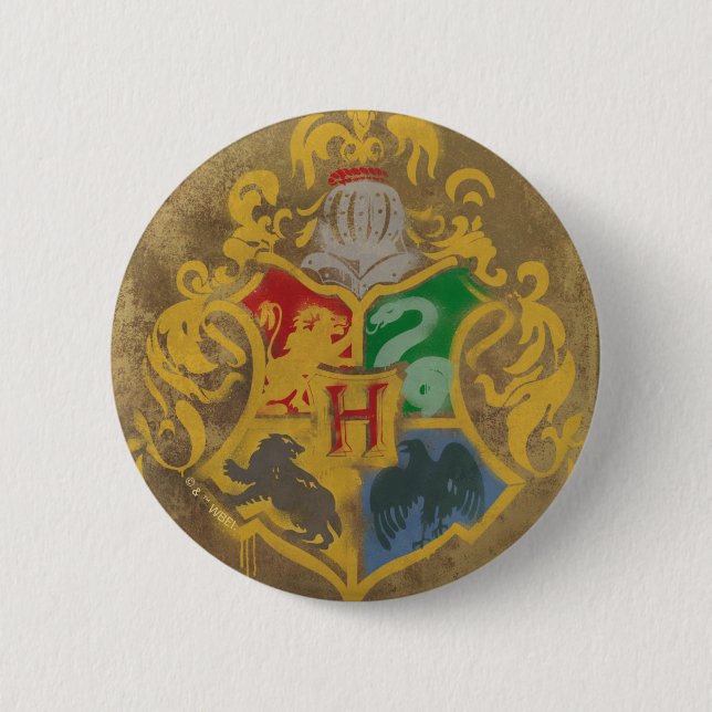 Harry Potter | Rustic Hogwarts Crest Knapp (Framsida)