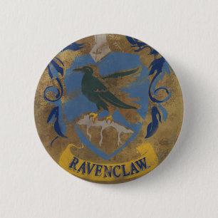 Harry Potter Rustik målning av Ravenclaw Knapp
