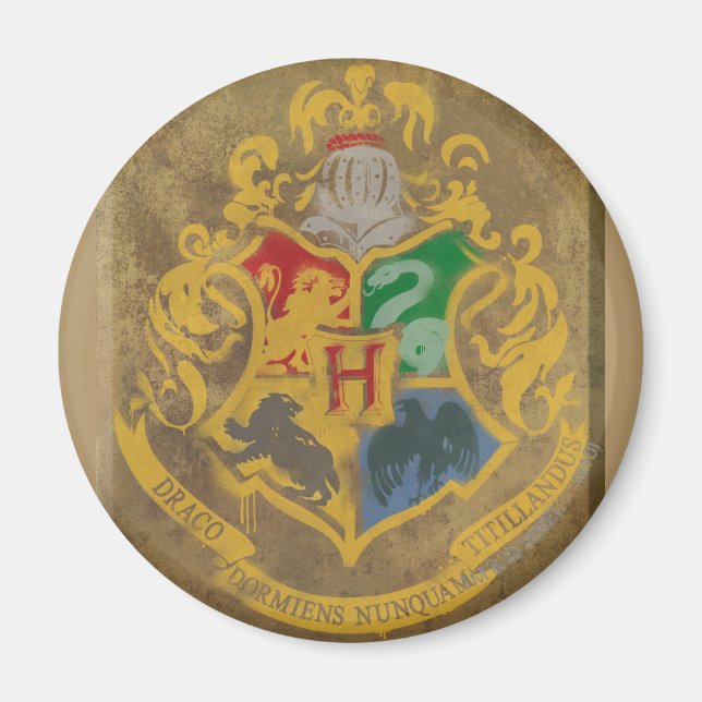 Harry Potter | Rustika Hogwarts vapensköld Magnet (Framsidan)