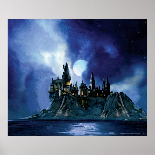 Harry Potter slott | Hogwarts på natten Poster (Framsidan)