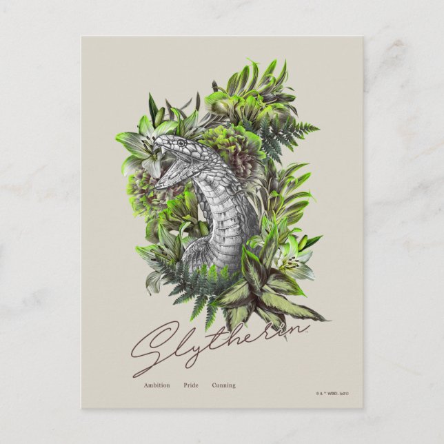 HARRY POTTER™ SLYTHERIN™ Blommigt Graphic Vykort (Framsida)