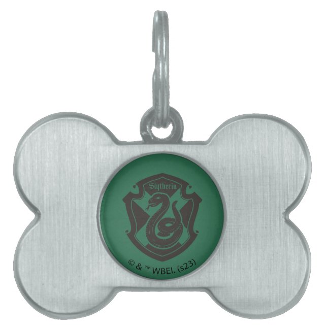 Harry Potter | Slytherin House Pride Vapensköld ID-bricka Husdjur (Framsidan)