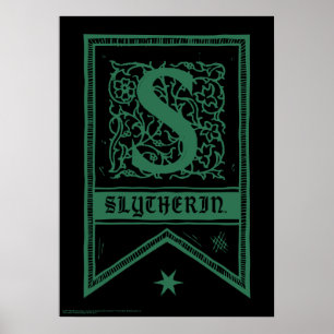 Harry Potter Slytherin Monogram Banner Poster