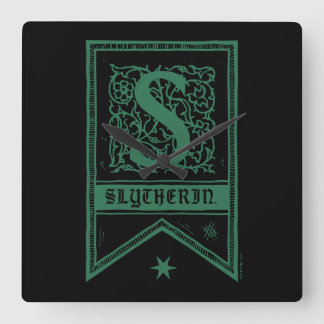 Harry Potter | Slytherin Monogrambaner Fyrkantig Klocka