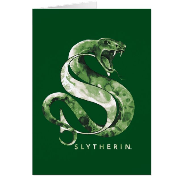 Harry Potter | SLYTHERIN™ Orm Vattenfärg Hälsningskort (Framsidan)