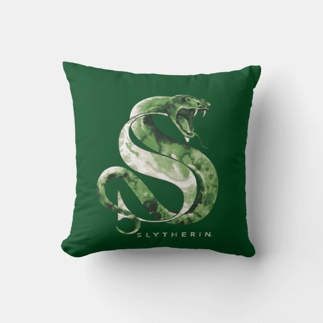 Harry Potter | SLYTHERIN™ Orm Vattenfärg Kudde (Framsida)