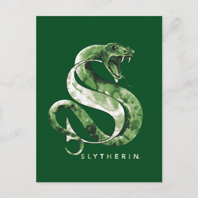 Harry Potter | SLYTHERIN™ Orm Vattenfärg Vykort (Framsida)