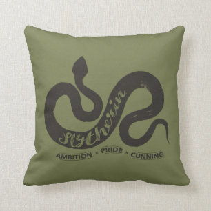 Harry Potter   SLYTHERIN™ Silhouette Typografi Kudde